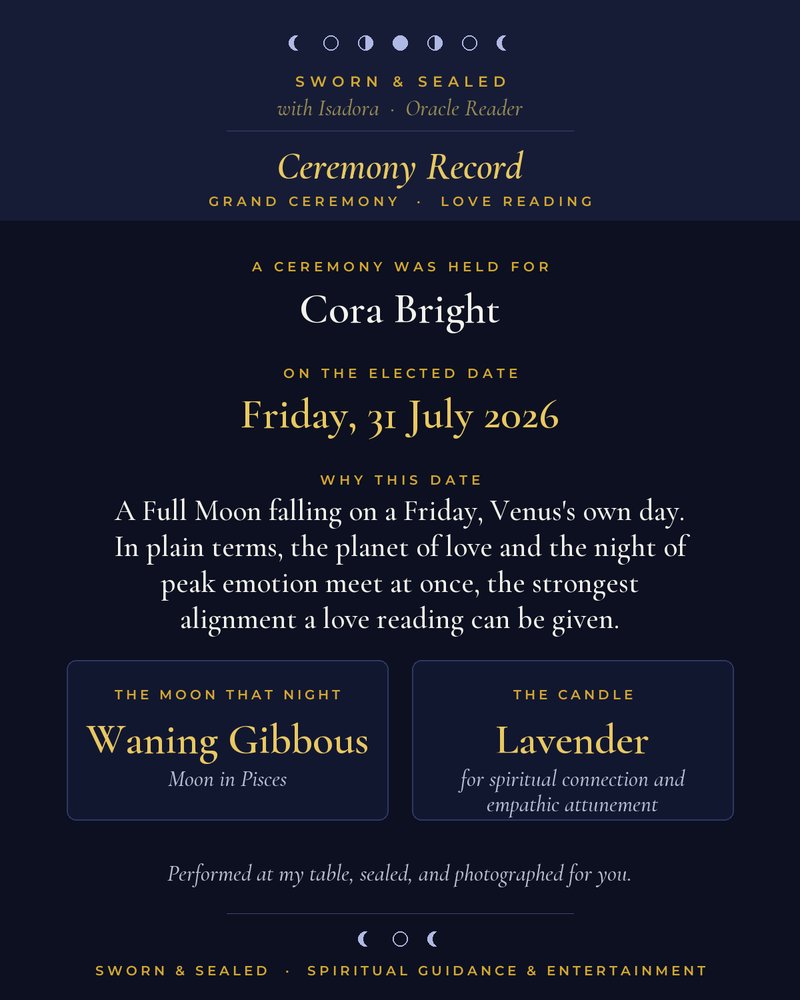 Ceremony Record keepsake
